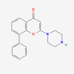 2-Piperazinyl-8-phenyl-4H-1-benzopyran-4-one