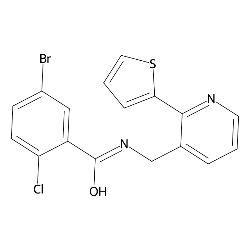 5-bromo-2-chloro-N-((2-(thiophen-2-yl)pyridin-3-yl...
