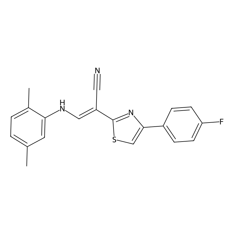 (E)-3-((2,5-dimethylphenyl)amino)-2-(4-(4-fluoroph...