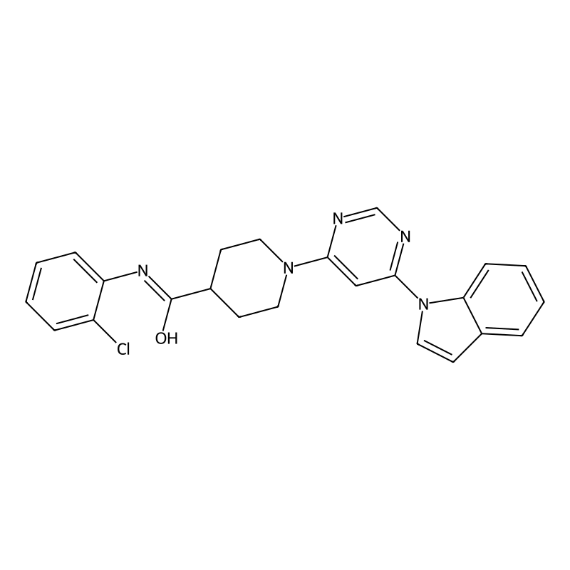 1-(6-(1H-indol-1-yl)pyrimidin-4-yl)-N-(2-chlorophe...