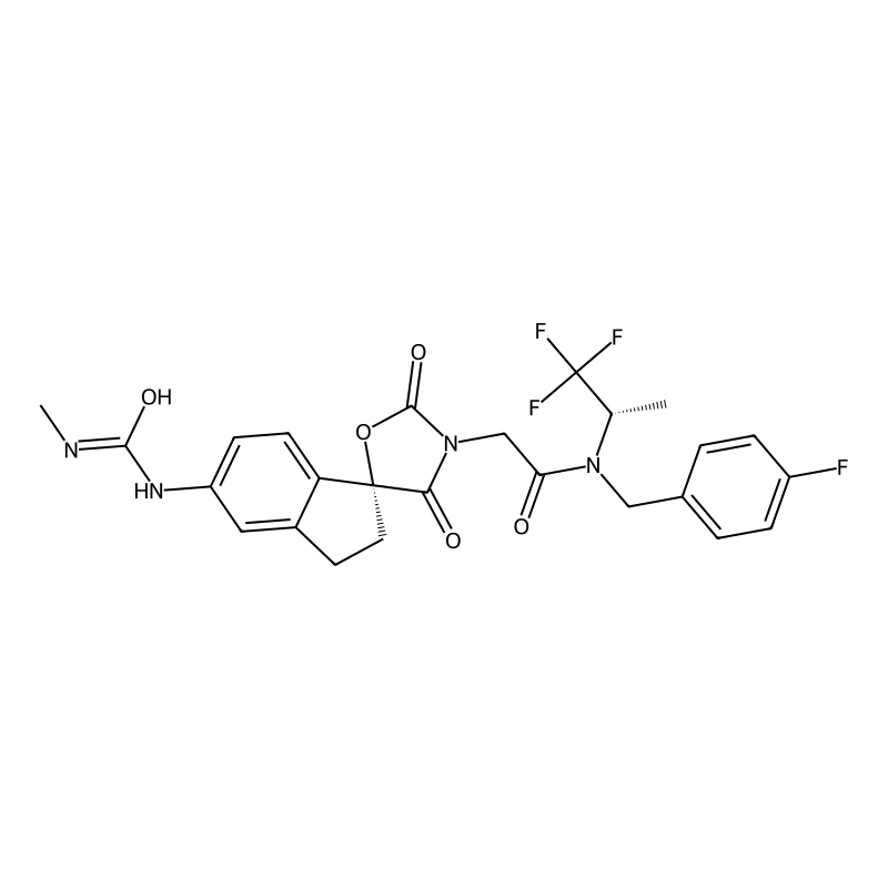 N-(4-Fluorobenzyl)-2-((R)-5-(3-methylureido)-2',4'-dioxo-2,3-dihydrospiro[indene-1,5'-oxazolidin]-3'-yl)-N-((S)-1,1,1-trifluoropropan-2-yl)acetamide