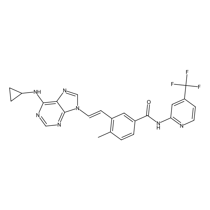 Benzamide, 3-((1E)-2-(6-(cyclopropylamino)-9H-purin-9-yl)ethenyl)-4-methyl-N-(4-(trifluoromethyl)-2-pyridinyl)-