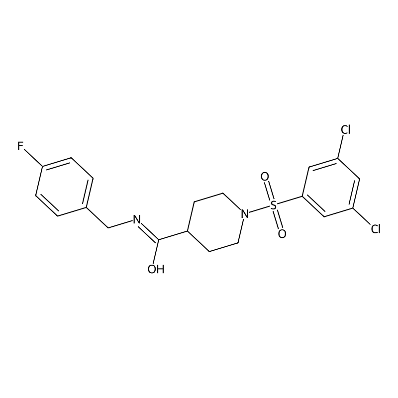 1-((3,5-Dichlorophenyl)sulfonyl)-N-(4-fluorobenzyl)piperidine-4-carboxamide