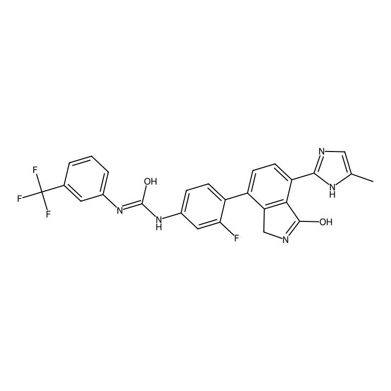 Urea, N-(4-(2,3-dihydro-7-(5-methyl-1H-imidazol-2-yl)-1-oxo-1H-isoindol-4-yl)-3-fluorophenyl)-N'-(3-(trifluoromethyl)phenyl)-