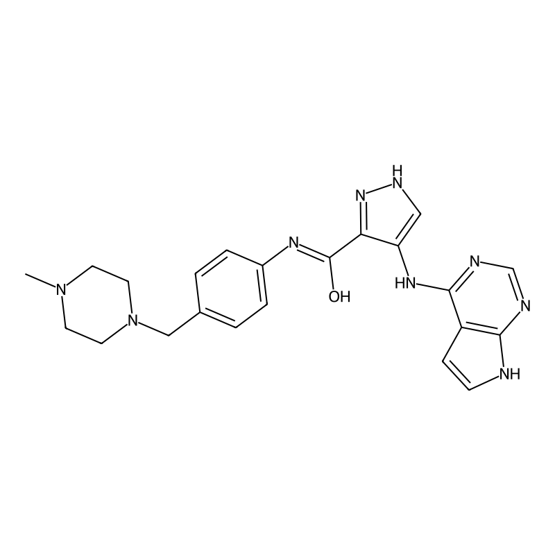 N-[4-[(4-methylpiperazin-1-yl)methyl]phenyl]-4-(7H-pyrrolo[2,3-d]pyrimidin-4-ylamino)-1H-pyrazole-5-carboxamide