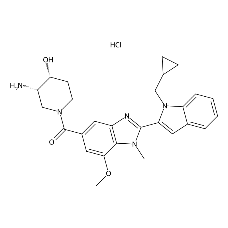 ((3S,4R)-3-Amino-4-hydroxypiperidin-1-yl)(2-(1-(cyclopropylmethyl)-1H-indol-2-yl)-7-methoxy-1-methyl-1H-benzo[d]imidazol-5-yl)methanone hydrochloride