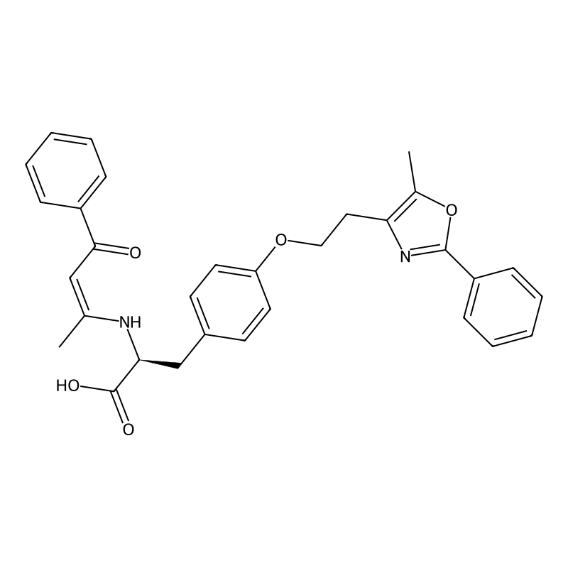 (2S)-3-[4-[2-(5-methyl-2-phenyl-1,3-oxazol-4-yl)ethoxy]phenyl]-2-[[(Z)-4-oxo-4-phenylbut-2-en-2-yl]amino]propanoic acid
