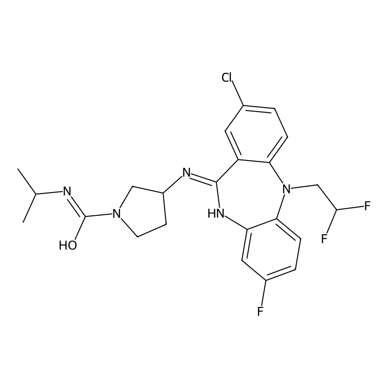 (3S)-3-[[8-chloro-11-(2,2-difluoroethyl)-3-fluoro-5H-benzo[b][1,4]benzodiazepin-6-ylidene]amino]-N-propan-2-ylpyrrolidine-1-carboxamide