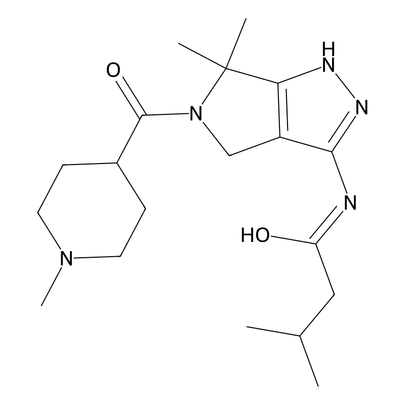 N-(6,6-dimethyl-5-(1-methylpiperidine-4-carbonyl)-1,4,5,6-tetrahydropyrrolo[3,4-c]pyrazol-3-yl)-3-methylbutanamide