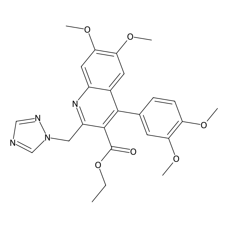 Ethyl 4-(3,4-dimethoxyphenyl)-6,7-dimethoxy-2-(1H-1,2,4-triazol-1-ylmethyl)-3-quinolinecarboxylate