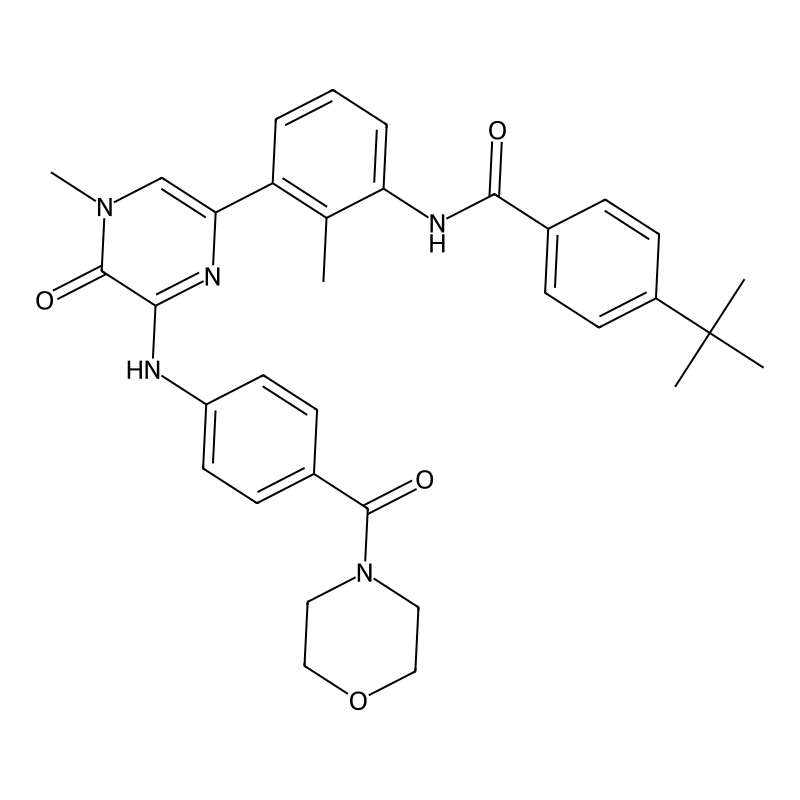 4-(tert-Butyl)-N-(2-methyl-3-(4-methyl-6-((4-(morpholine-4-carbonyl)phenyl)amino)-5-oxo-4,5-dihydropyrazin-2-yl)phenyl)benzamide