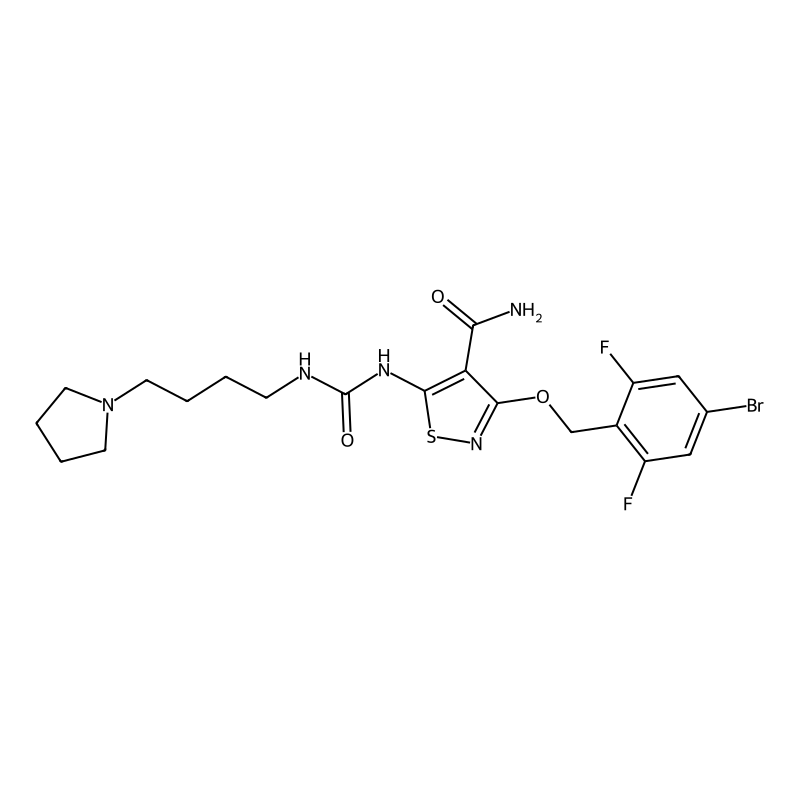 3-((4-Bromo-2,6-difluorobenzyl)oxy)-5-(3-(4-(pyrrolidin-1-yl)butyl)ureido)isothiazole-4-carboxamide