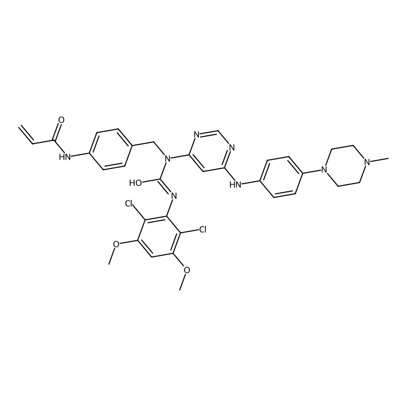 N-(4-((3-(2,6-dichloro-3,5-dimethoxyphenyl)-1-(6-((4-(4-methylpiperazin-1-yl)phenyl)amino)pyrimidin-4-yl)ureido)methyl)phenyl)acrylamide