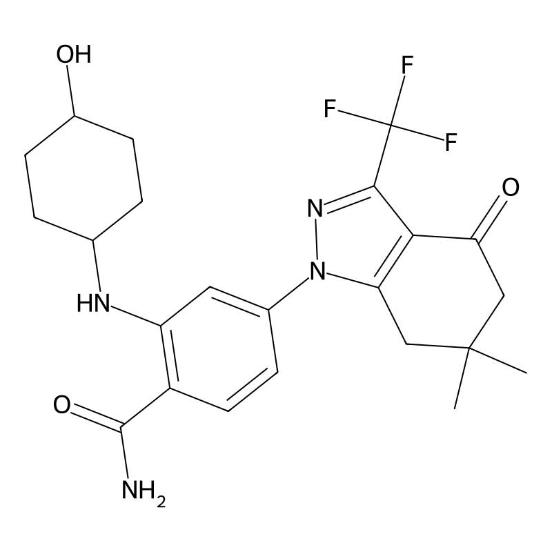 4-(6,6-dimethyl-4-oxo-3-(trifluoromethyl)-4,5,6,7-tetrahydro-1H-indazol-1-yl)-2-((1r,4r)-4-hydroxycyclohexylamino)benzamide