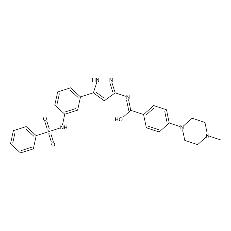 N-[5-[3-(benzenesulfonamido)phenyl]-1H-pyrazol-3-yl]-4-(4-methylpiperazin-1-yl)benzamide