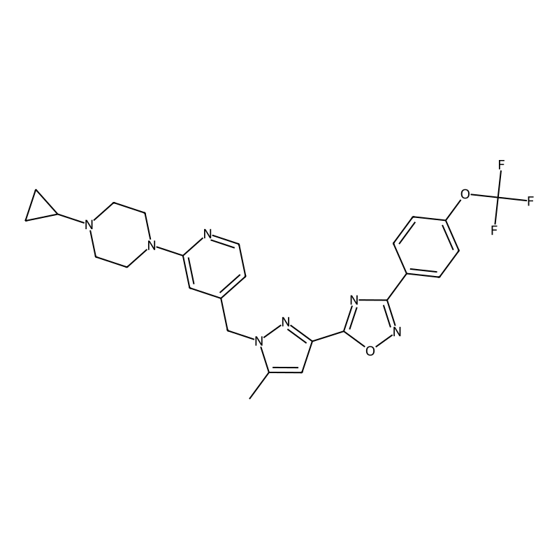 1-cyclopropyl-4-[4-[[5-methyl-3-[3-[4-(trifluoromethoxy)phenyl]-1,2,4-oxadiazol-5-yl]-1H-pyrazol-1-yl]methyl]-2-pyridinyl]-piperazine