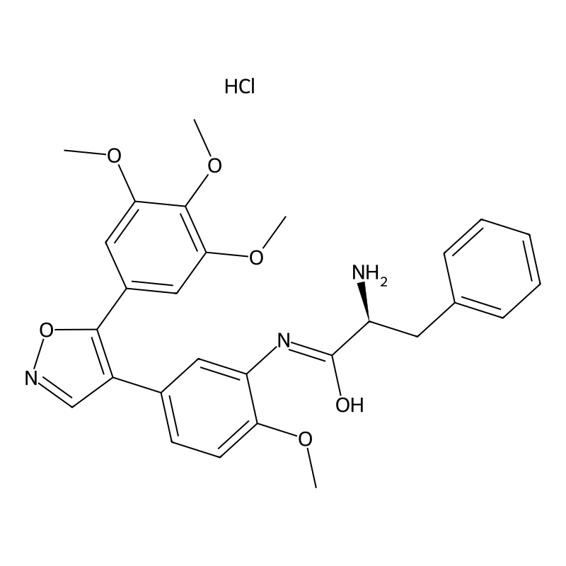 2-amino-N-[2-methoxy-5-[5-(3,4,5-trimethoxyphenyl)-1,2-oxazol-4-yl]phenyl]-3-phenylpropanamide;hydrochloride