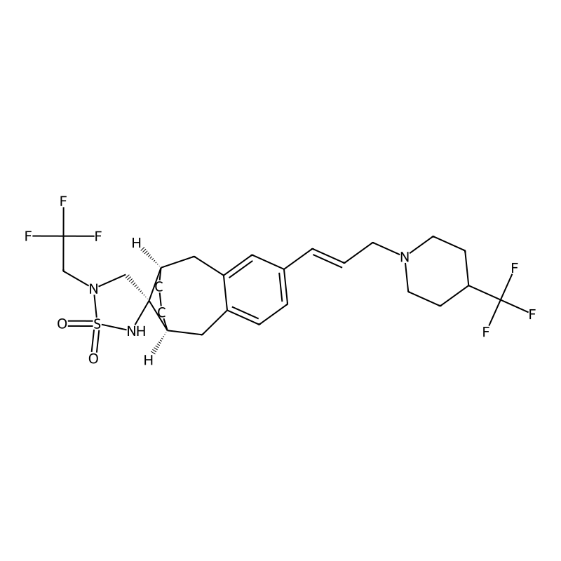 (1'R,4R,10'S)-2-(2,2,2-Trifluoroethyl)-5'-[(E)-3-[4-(trifluoromethyl)piperidin-1-yl]prop-1-enyl]spiro[1,2,5-thiadiazolidine-4,13'-tricyclo[8.2.1.03,8]trideca-3(8),4,6-triene] 1,1-dioxide