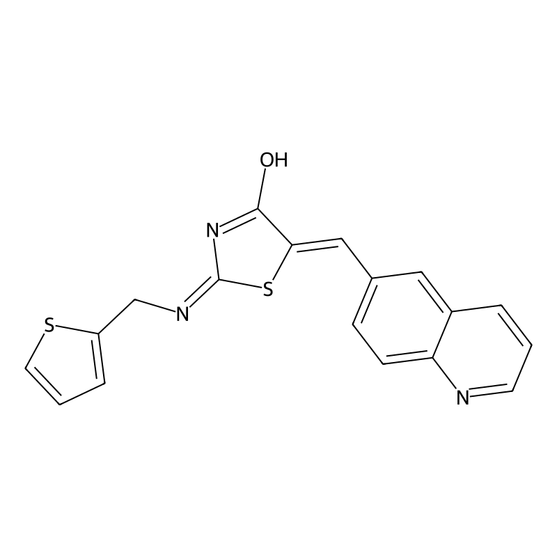 (5Z)-5-(quinolin-6-ylmethylidene)-2-[(thiophen-2-ylmethyl)amino]-1,3-thiazol-4(5H)-one