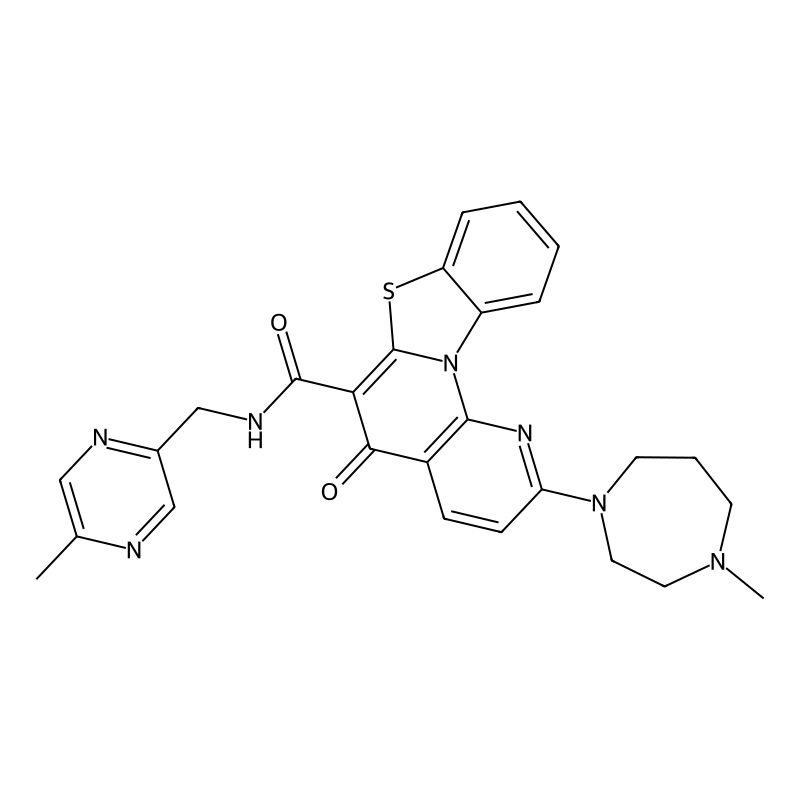 2-(4-methyl-1,4-diazepan-1-yl)-N-((5-methylpyrazin-2-yl)methyl)-5-oxo-5H-benzo[4,5]thiazolo[3,2-a][1,8]naphthyridine-6-carboxamide