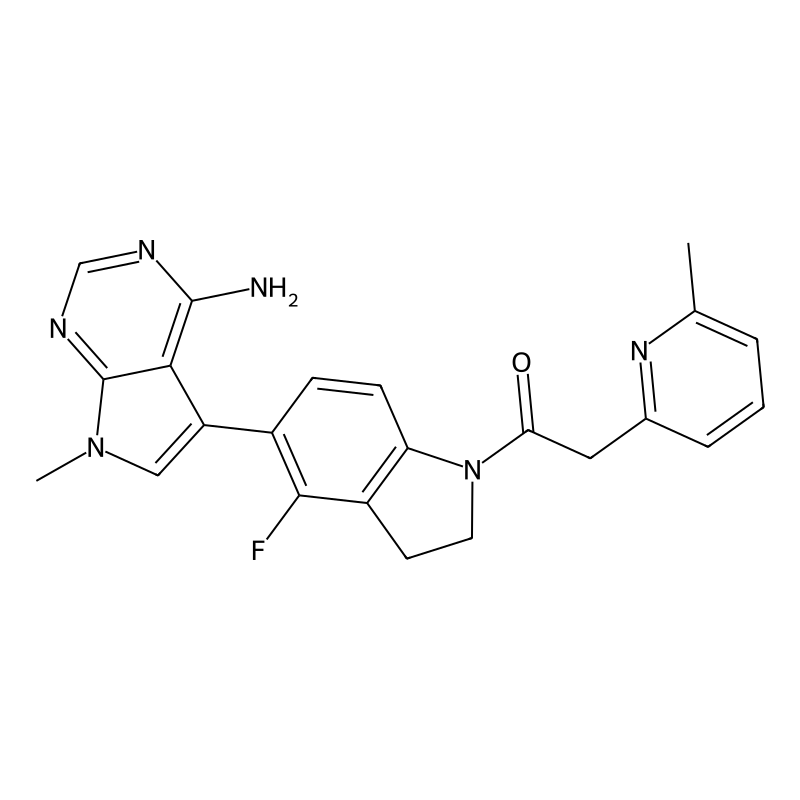 1-(5-(4-amino-7-methyl-7H-pyrrolo[2,3-d]pyrimidin-5-yl)-4-fluoroindolin-1-yl)-2-(6-methylpyridin-2-yl)ethanone