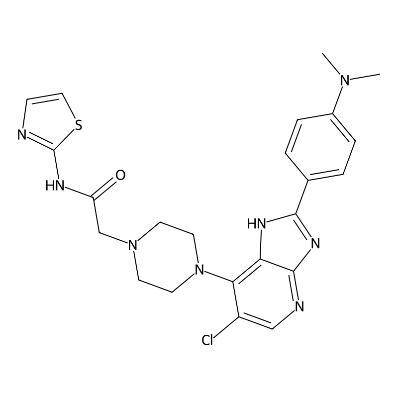 2-(4-(6-chloro-2-(4-(dimethylamino)phenyl)-1H-imidazo[4,5-b]pyridin-7-yl)piperazin-1-yl)-N-(thiazol-2-yl)acetamide