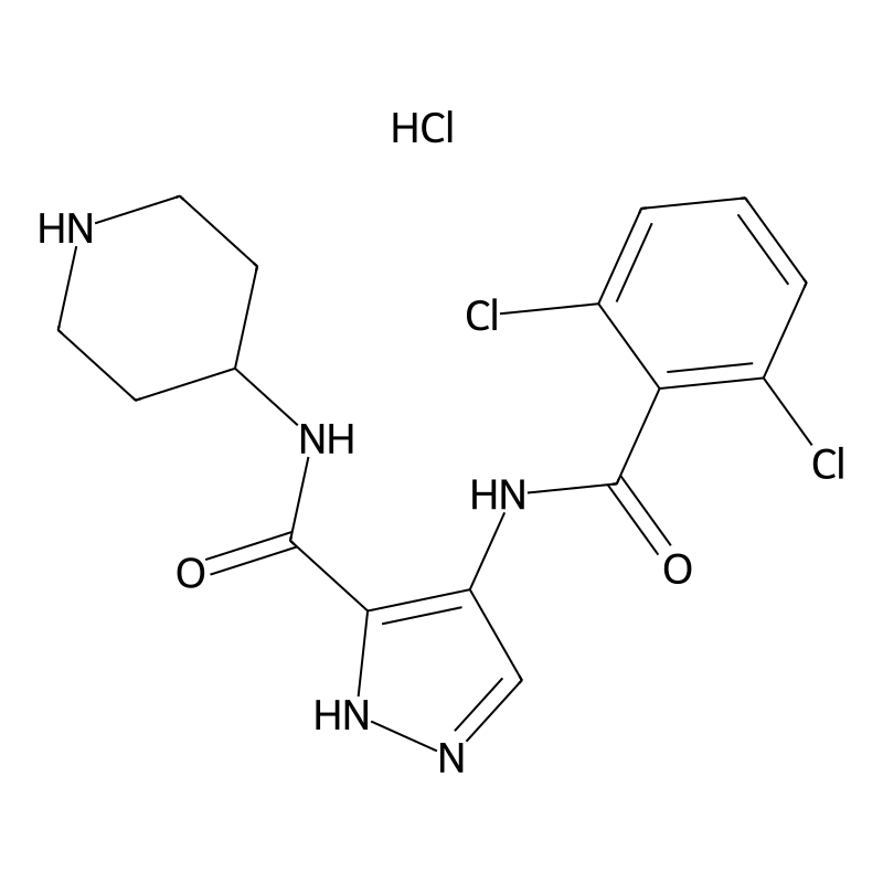 4-(2,6-dichlorobenzamido)-N-(piperidin-4-yl)-1H-pyrazole-3-carboxamide hydrochloride