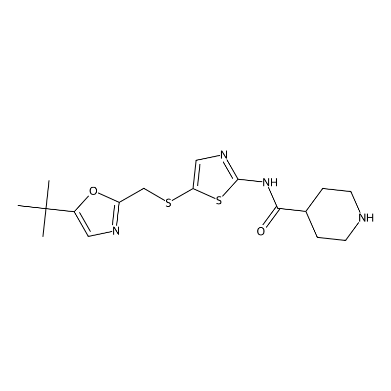 N-(5-(((5-(1,1-Dimethylethyl)-2-oxazolyl)methyl)thio)-2-thiazolyl)-4-piperidinecarboxamide