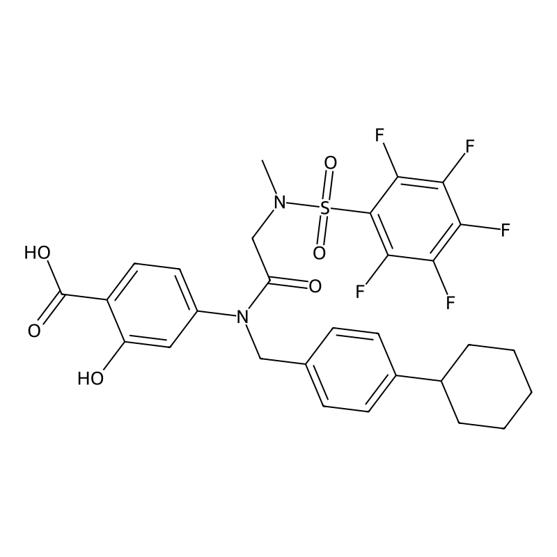 4-(N-(4-cyclohexylbenzyl)-2-(2,3,4,5,6-pentafluoro-N-methylphenylsulfonamido)acetamido)-2-hydroxybenzoic acid