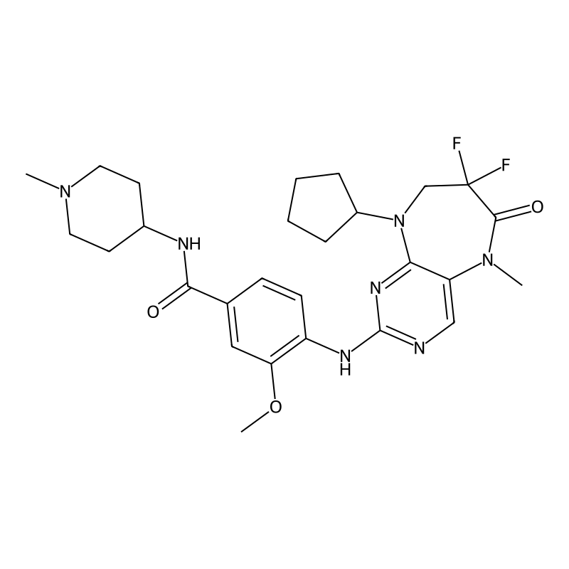 4-[(9-Cyclopentyl-7,7-difluoro-5-methyl-6-oxo-6,7,8,9-tetrahydro-5H-pyrimido[4,5-b][1,4]diazepin-2-yl)amino]-3-methoxy-N-(1-methylpiperidin-4-yl)benzamide