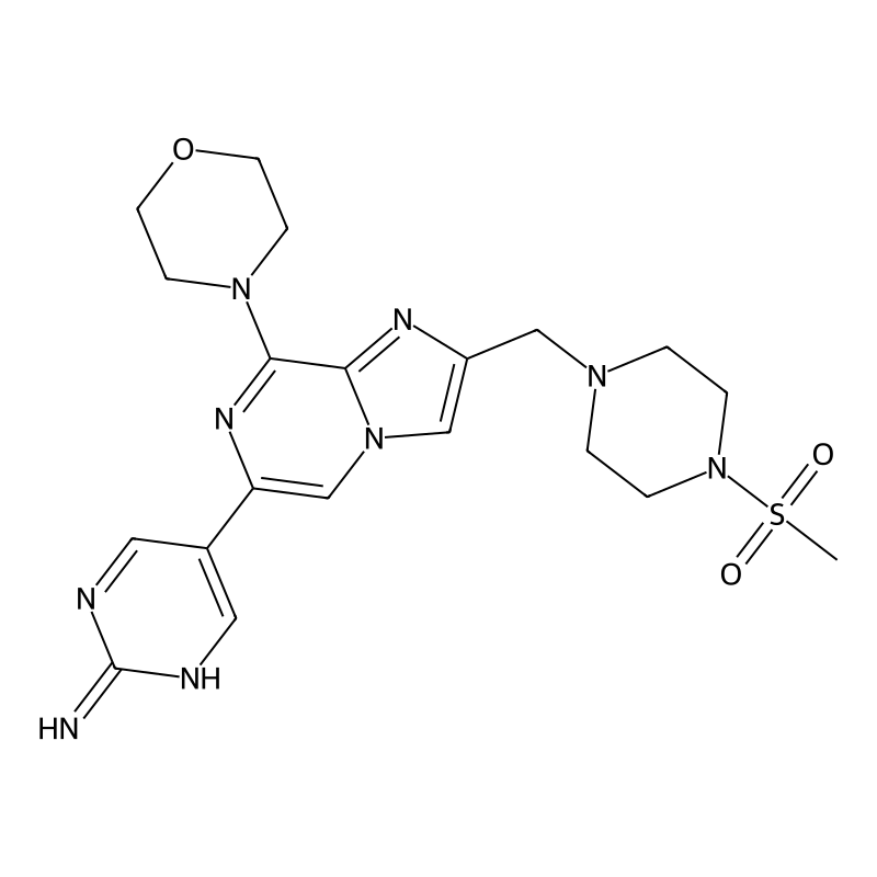 5-(2-((4-(Methylsulfonyl)piperazin-1-yl)methyl)-8-morpholinoimidazo[1,2-a]pyrazin-6-yl)pyrimidin-2-amine