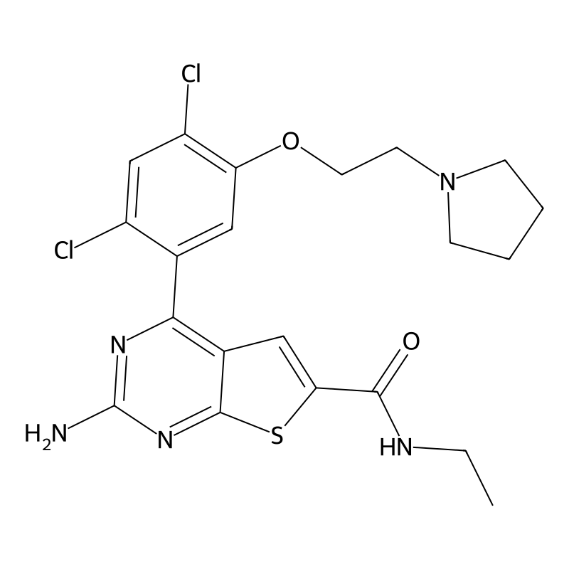 2-amino-4-(2,4-dichloro-5-(2-(pyrrolidin-1-yl)ethoxy)phenyl)-N-ethylthieno[2,3-d]pyrimidine-6-carboxamide