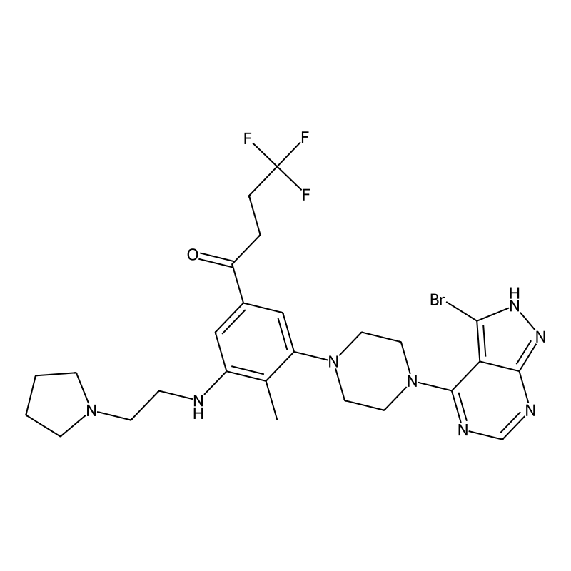 1-Butanone, 1-(3-(4-(3-bromo-1H-pyrazolo(3,4-d)pyrimidin-4-yl)-1-piperazinyl)-4-methyl-5-((2-(1-pyrrolidinyl)ethyl)amino)phenyl)-4,4,4-trifluoro-