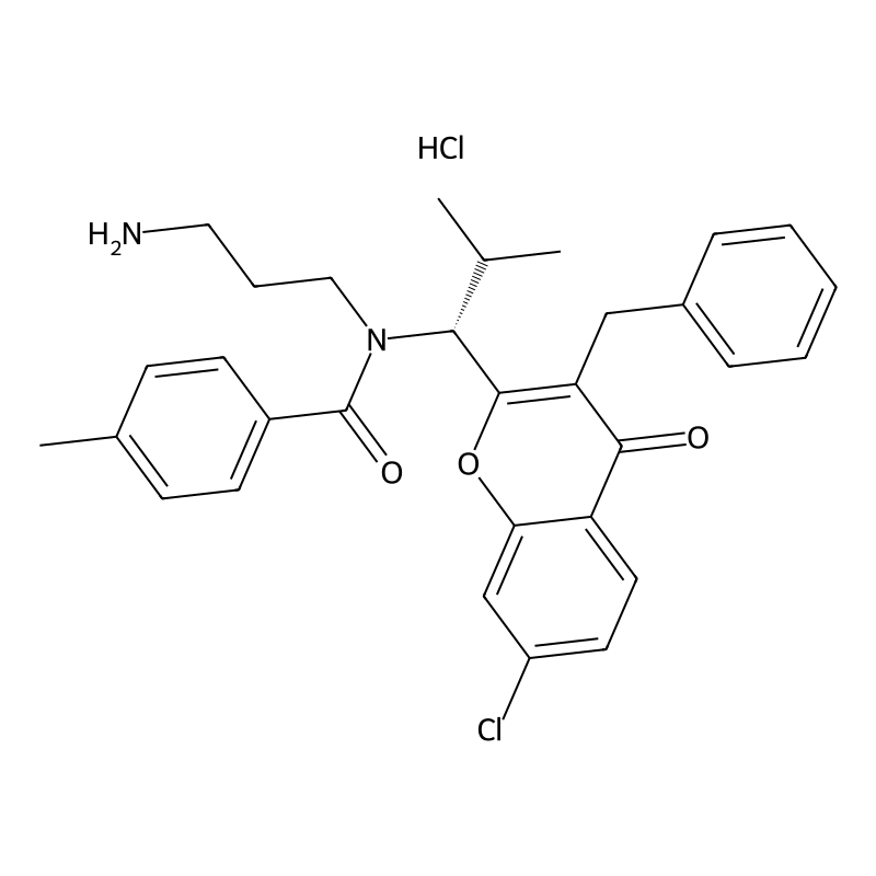 (R)-N-(3-aminopropyl)-N-(1-(3-benzyl-7-chloro-4-oxo-4H-chromen-2-yl)-2-methylpropyl)-4-methylbenzamide hydrochloride