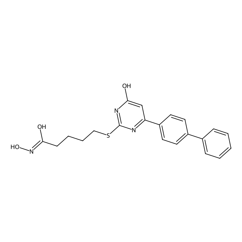 5-[[6-oxo-4-(4-phenylphenyl)-1H-pyrimidin-2-yl]sulfanyl]pentanehydroxamic acid