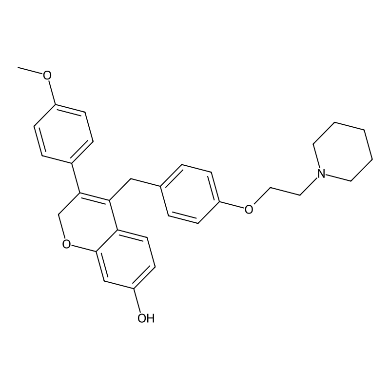 2H-1-Benzopyran-7-ol, 3-(4-methoxyphenyl)-4-((4-(2-(1-piperidinyl)ethoxy)phenyl)methyl)-