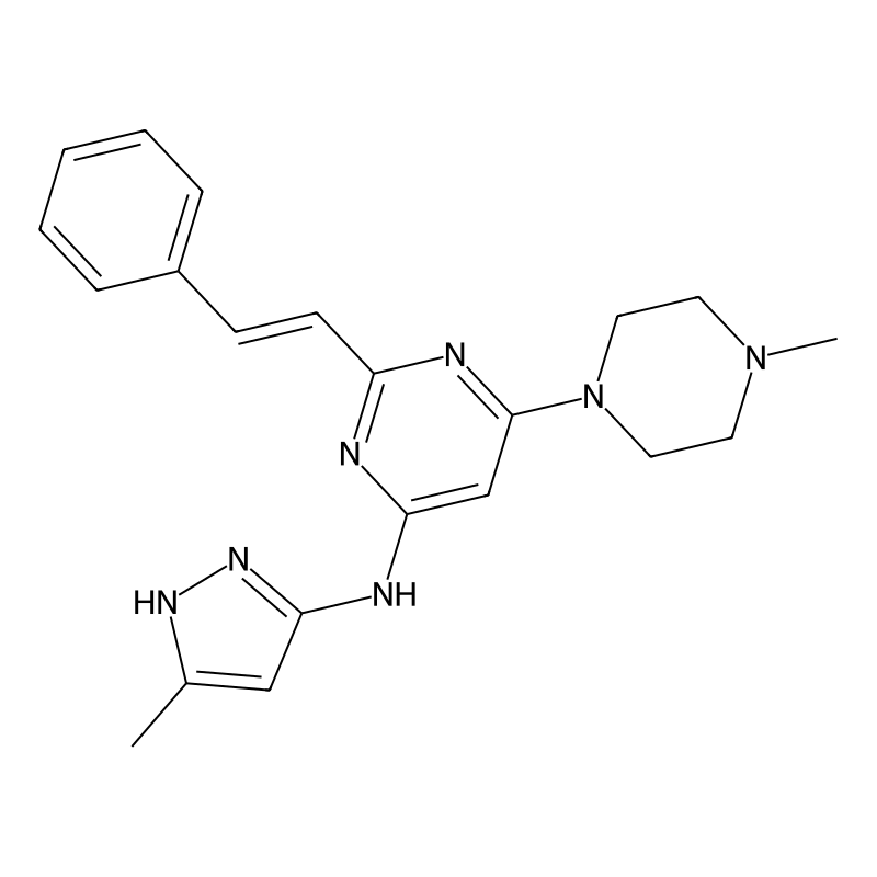 (E)-N-(5-Methyl-1H-pyrazol-3-yl)-6-(4-methylpiperazin-1-yl)-2-styrylpyrimidin-4-amine