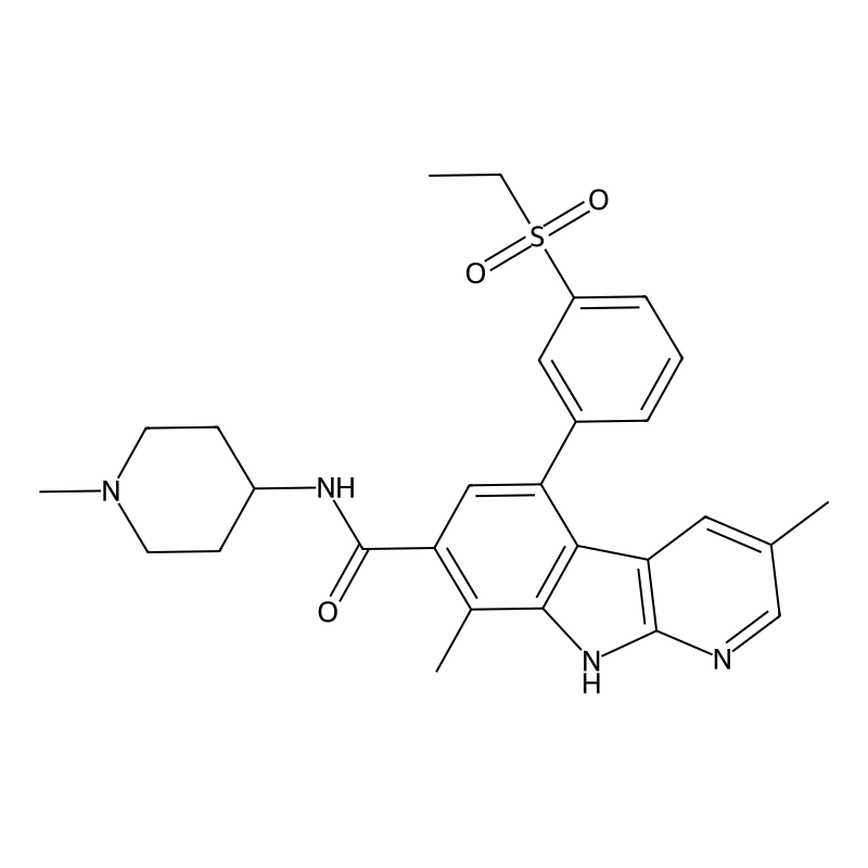 5-(3-(ethylsulfonyl)phenyl)-3,8-dimethyl-N-(1-methylpiperidin-4-yl)-9H-pyrido[2,3-b]indole-7-carboxamide