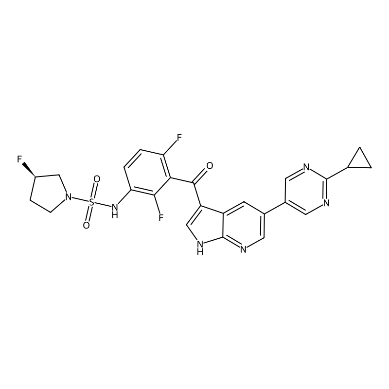 (R)-N-(3-(5-(2-cyclopropylpyrimidin-5-yl)-1H-pyrrolo[2,3-b]pyridine-3-carbonyl)-2,4-difluorophenyl)-3-fluoropyrrolidine-1-sulfonamide