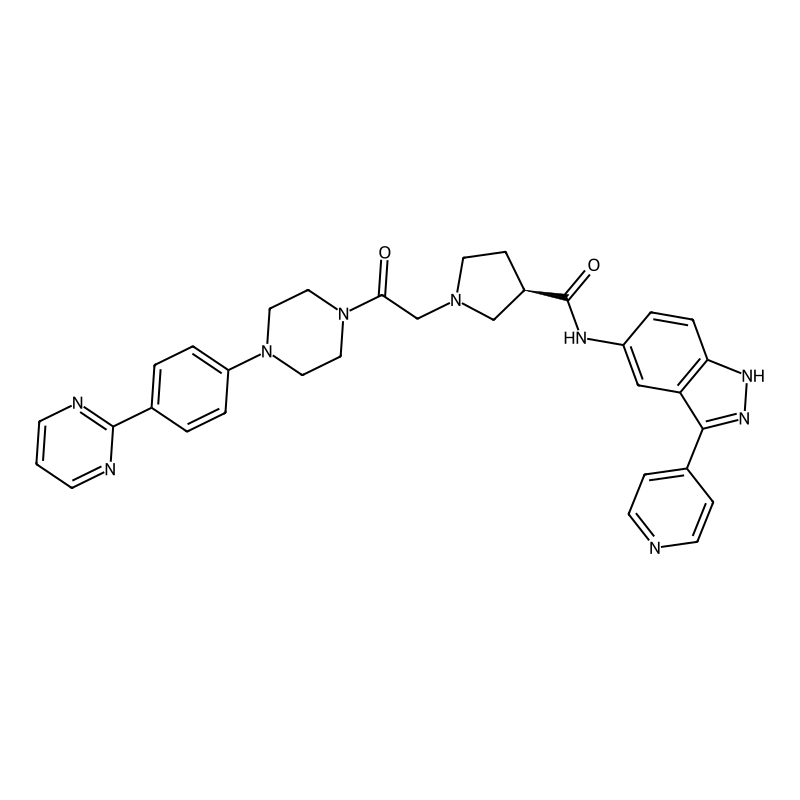 (R)-1-(2-oxo-2-(4-(4-(pyrimidin-2-yl)phenyl)piperazin-1-yl)ethyl)-N-(3-(pyridin-4-yl)-1H-indazol-5-yl)pyrrolidine-3-carboxamide