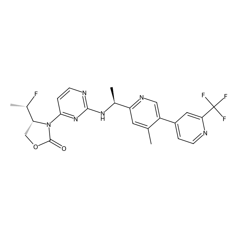 (4R)-4-[(1S)-1-fluoroethyl]-3-[2-[[(1S)-1-[4-methyl-5-[2-(trifluoromethyl)pyridin-4-yl]pyridin-2-yl]ethyl]amino]pyrimidin-4-yl]-1,3-oxazolidin-2-one