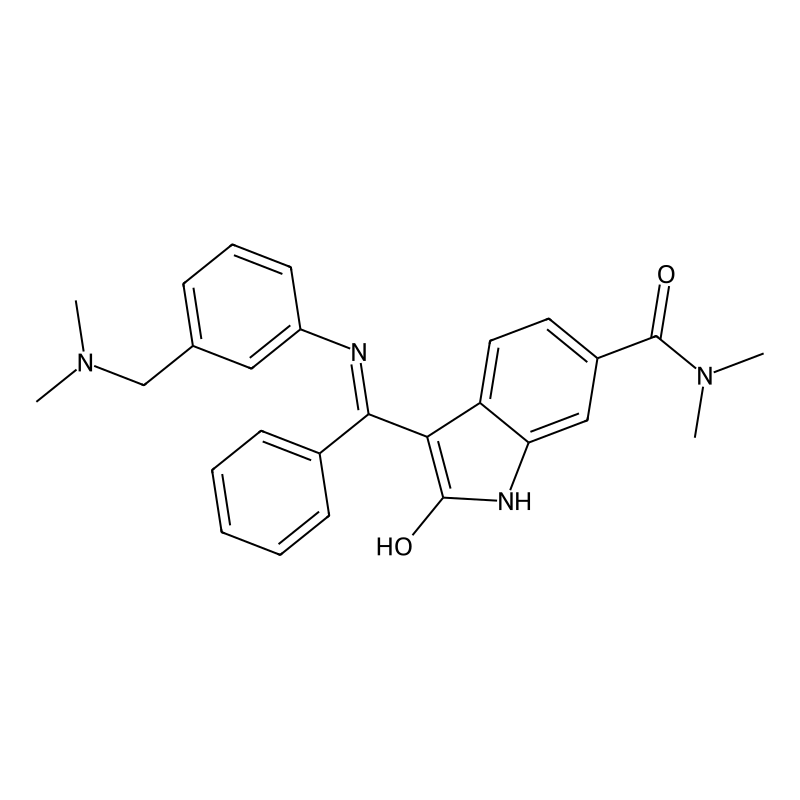 (Z)-3-((3-((dimethylamino)methyl)phenylamino)(phenyl)methylene)-N,N-dimethyl-2-oxoindoline-6-carboxamide