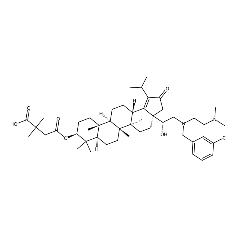 4-[[(3aR,5aR,5bR,7aR,9S,11aR,11bR,13aS)-3a-[(1R)-2-[(3-chlorophenyl)methyl-[2-(dimethylamino)ethyl]amino]-1-hydroxyethyl]-5a,5b,8,8,11a-pentamethyl-2-oxo-1-propan-2-yl-4,5,6,7,7a,9,10,11,11b,12,13,13a-dodecahydro-3H-cyclopenta[a]chrysen-9-yl]oxy]-2,2-dimethyl-4-oxobutanoic acid
