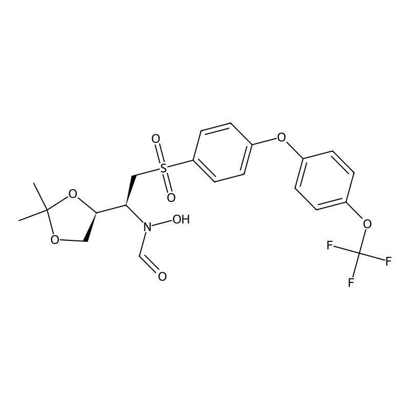 N-((S)-1-((S)-2,2-Dimethyl-1,3-dioxolan-4-yl)-2-((4-(4-(trifluoromethoxy)phenoxy)phenyl)sulfonyl)ethyl)-N-hydroxyformamide