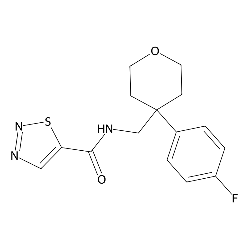 N-[[4-(4-fluorophenyl)oxan-4-yl]methyl]thiadiazole...