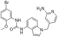 Urea, N-(1-((2-amino-4-pyridinyl)methyl)-1H-indol-4-yl)-N'-(5-bromo-2-methoxyphenyl)-