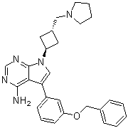 5-(3-Phenylmethoxyphenyl)-7-[3-(pyrrolidin-1-ylmethyl)cyclobutyl]pyrrolo[2,3-d]pyrimidin-4-amine S548342