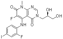 (R)-3-(2,3-dihydroxypropyl)-6-fluoro-5-(2-fluoro-4-iodophenylamino)-8-methylpyrido[2,3-d]pyrimidine-4,7(3H,8H)-dione