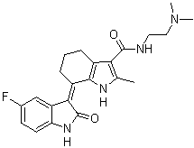 N-[2-(dimethylamino)ethyl]-7-(5-fluoro-2-oxo-1H-indol-3-ylidene)-2-methyl-1,4,5,6-tetrahydroindole-3-carboxamide