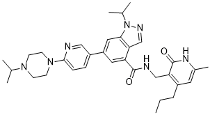 N-[(6-methyl-2-oxo-4-propyl-1H-pyridin-3-yl)methyl]-1-propan-2-yl-6-[6-(4-propan-2-ylpiperazin-1-yl)pyridin-3-yl]indazole-4-carboxamide S546363